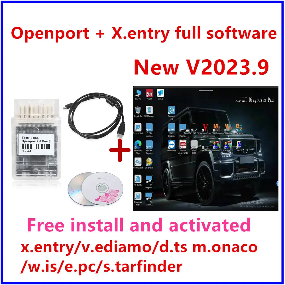 Tactrix Openport 2.0 with Xentry 2023.09 Full Software Vediam DT.S WI.S EP.C Installed Well in 360gb SSD for Benz Diagnosis tool