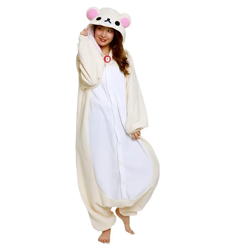 Новинка 2025 года, милый персонаж мультфильма Rilakkuma Kigurumi Bear Sister, комбинезон в стиле аниме для взрослых, пижамы Kawaii, периферийные пижамы в стиле аниме