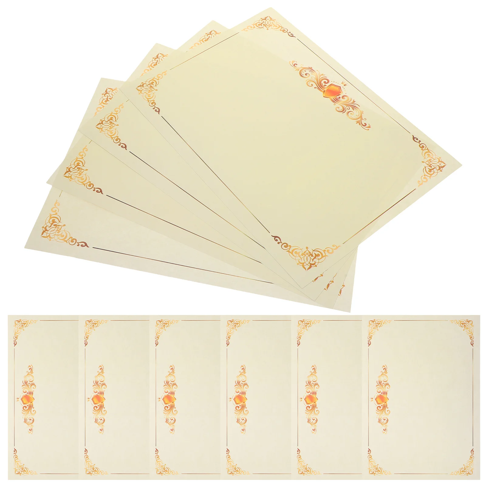 100 ورقة - مادة الأوفست الجانبية، حدود الأزهار مثالية لحفل الجوائز، التعرف على التخرج، قابلة للطباعة #3