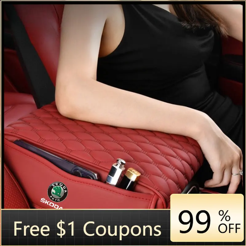 

Car Sticker Car Armrest Mat Center Console Arm Rest Protection Cushion For Skoda octavia 3 2 superb 3 kodiaq Fabia Kamiq Karoq A