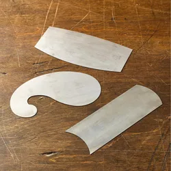Carbon Steel Scraper 3-Piece Set – Rectangular, Curved, Curved Wood Cabinet Woodworking Scrapers Smooth Wood Deburring Tools