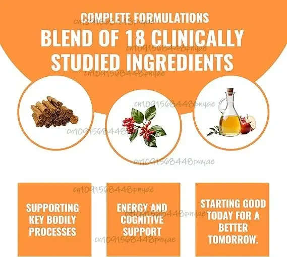 Ceylon Cinnamon Capsules - Contains Apple Cider Vinegar, Curcumin, Ginseng, Zinc, Milk Thistle, Bitter Gourd, Fenugreek