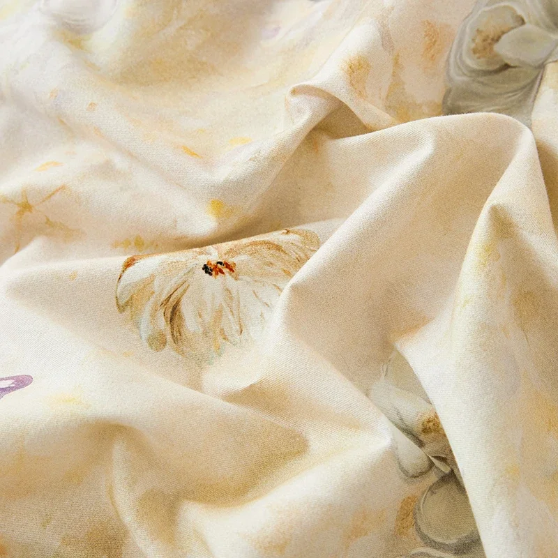 Bonenjoy 100% Cotton Bedsheet Floral Style Bed Cover High Quality Fitted Sheets Skin-friendly Bed Linen (Pillowcase Need Order)