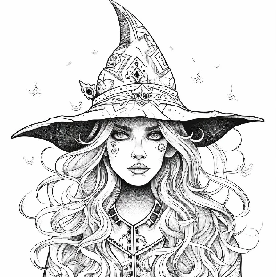 1pc  Witch Legend Coloring Book 20 Page Adult Picture Book For Relieve Stress Kill Time Graffiti Painting Drawing Art Gift