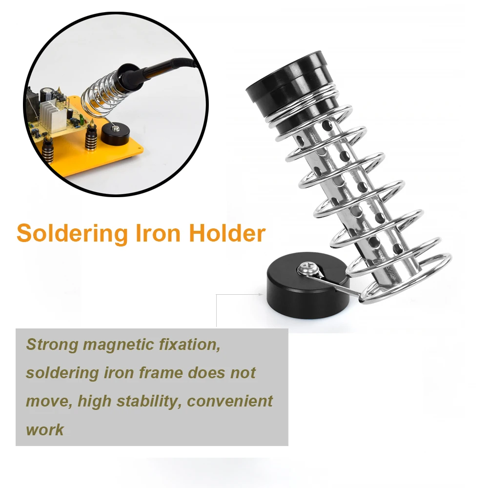 NEWACALOX Magnetic Base Soldering Iron Stand Soldering Iron Holder with Welding Cleaning Sponge Welding Accessories