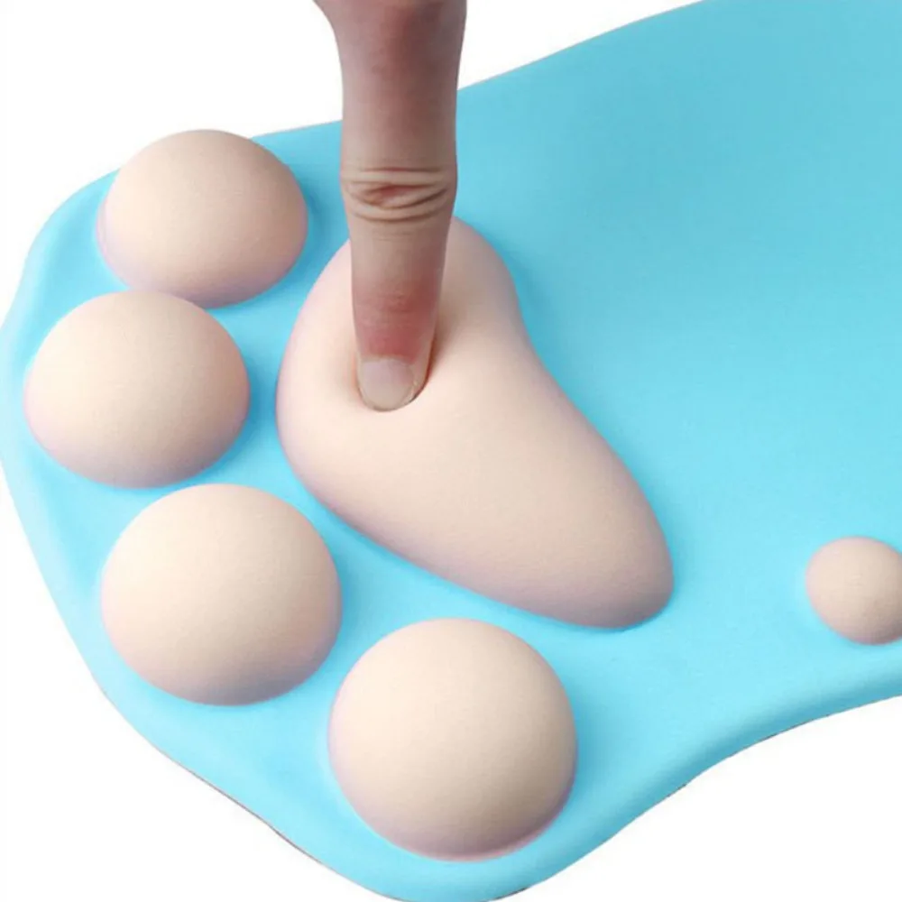 3D Mouse Pad Soft Silicone Cute Cat Paw Mouse Mat Memory Foam Wrist Rests Cushions Mousepad for Kids Laptop Computer Mousepad
