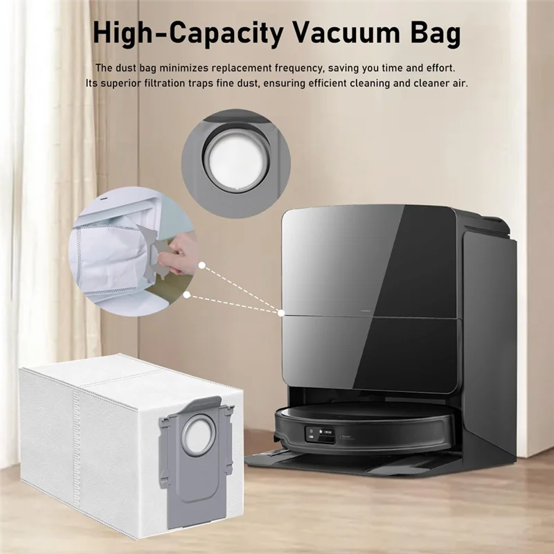 

ABKP-Accessory Set For Roborock Saros 10R Vacuum Cleaner Replacement Part, Main Brush, Wipes,Dust Bags,Side Brushes,Filters