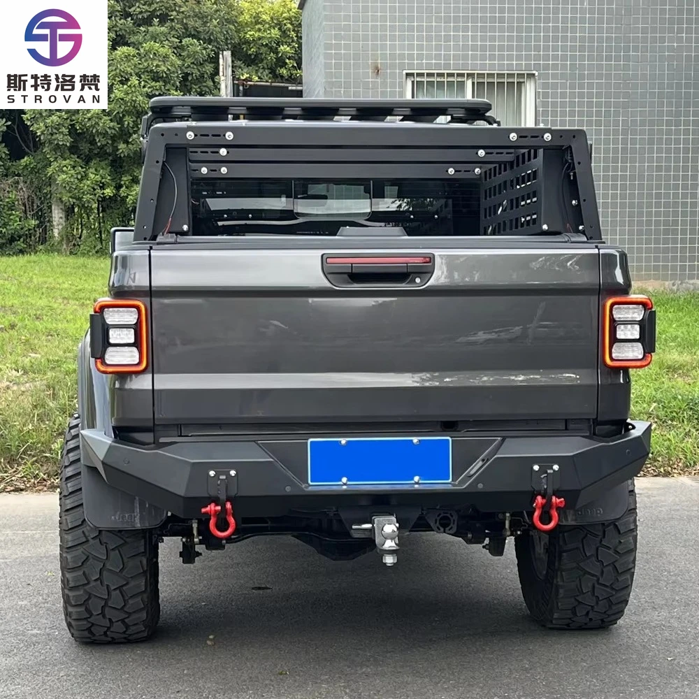 AQTA 2025 المصارع الطرق الوعرة 4WD المصد الخلفي مجموعة طلاء الطاقة السوداء الثقيلة الصلب الثور بار مقطورة قصير حامي