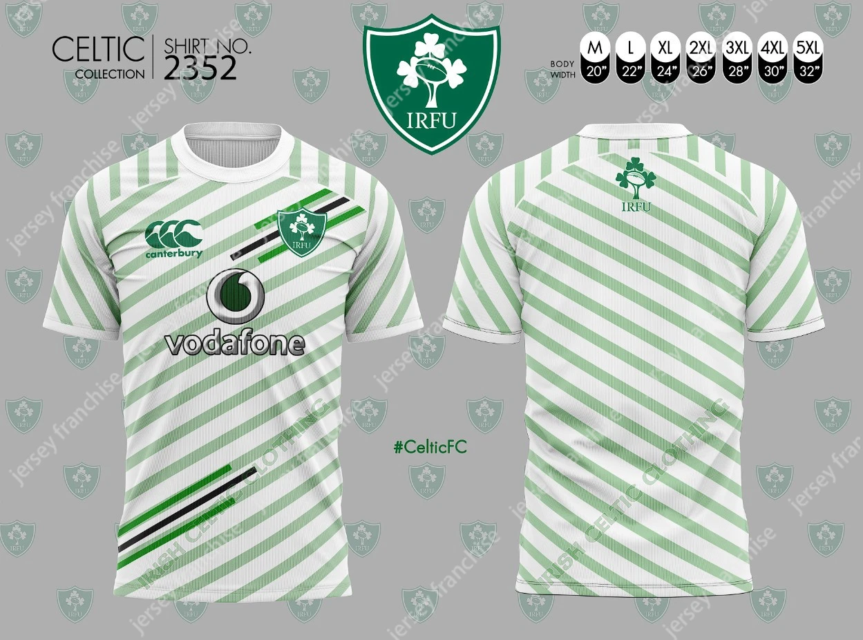

2025 New Men's Quick-drying T-shirt Irish Rugby Jersey Comfortable Sports Breathable Sweat-absorbing Short-sleeved Top