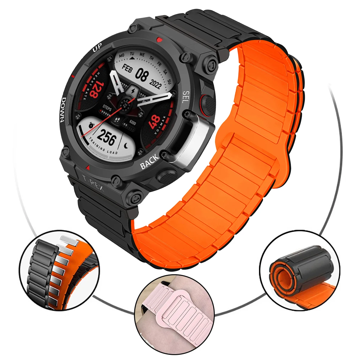Ремешок с магнитной петлей для Amazfit T-rex 2 3 Ultra, спортивный браслет для часов Amazfit Trex Pro T Rex, сменный ремень для умных часов