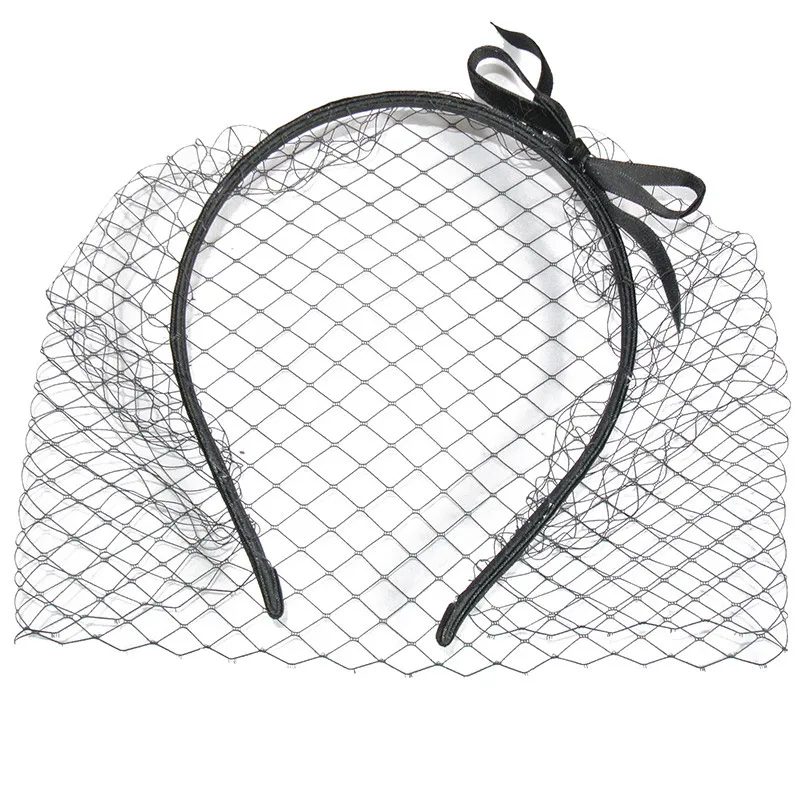 Elegant Birdcage Veil White Black Headband Veil for Brides Cover Face Net Mask Hair Jewelry Accessories Wedding Headwear