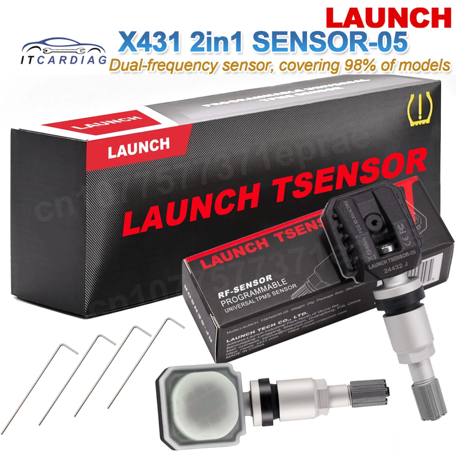 

2026 LAUNCH X431 2-в-1 датчик TPMS TSENSOR-05 315 и 433 МГц для диагностики и ремонта автомобильных шин, поддержка программирования датчиков