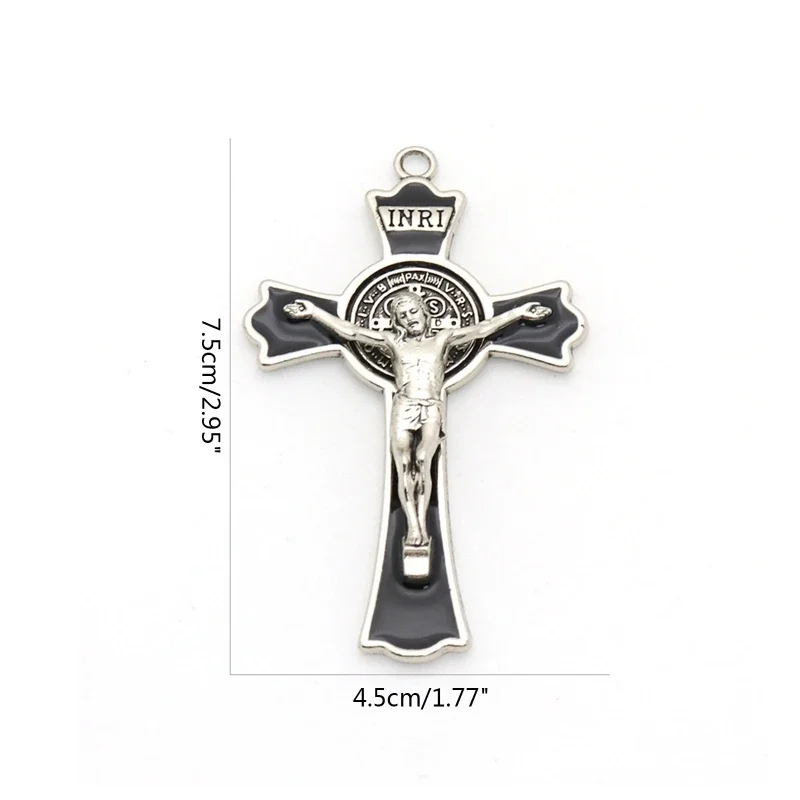 Vintage Holy Jesus for Cross Pendant for Creative Alloy Charm DIY Crafts Decor Supplies for Car for Key Backpack Decor K