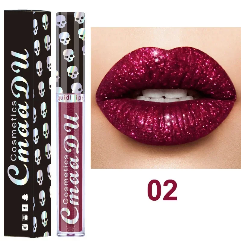 Cmaadu 24h schwerelose Farbe plump ing Lippenstift glänzend metallisch Samt Glitter Lip gloss Make-up Lippen Pflege plumps dauerhafte Kosmetik