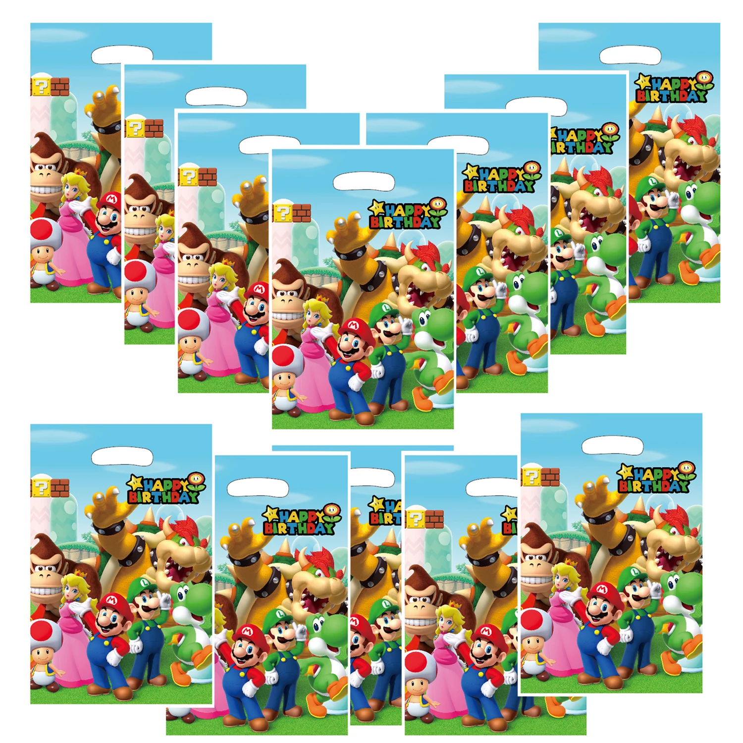 حقائب حفلات ماريو ماريو بروس لتزيين أعياد الميلاد، حقائب هدايا بلاستيكية، صندوق حلوى ماريو، مستلزمات حفلات استقبال المولود الجديد للفتيات #1