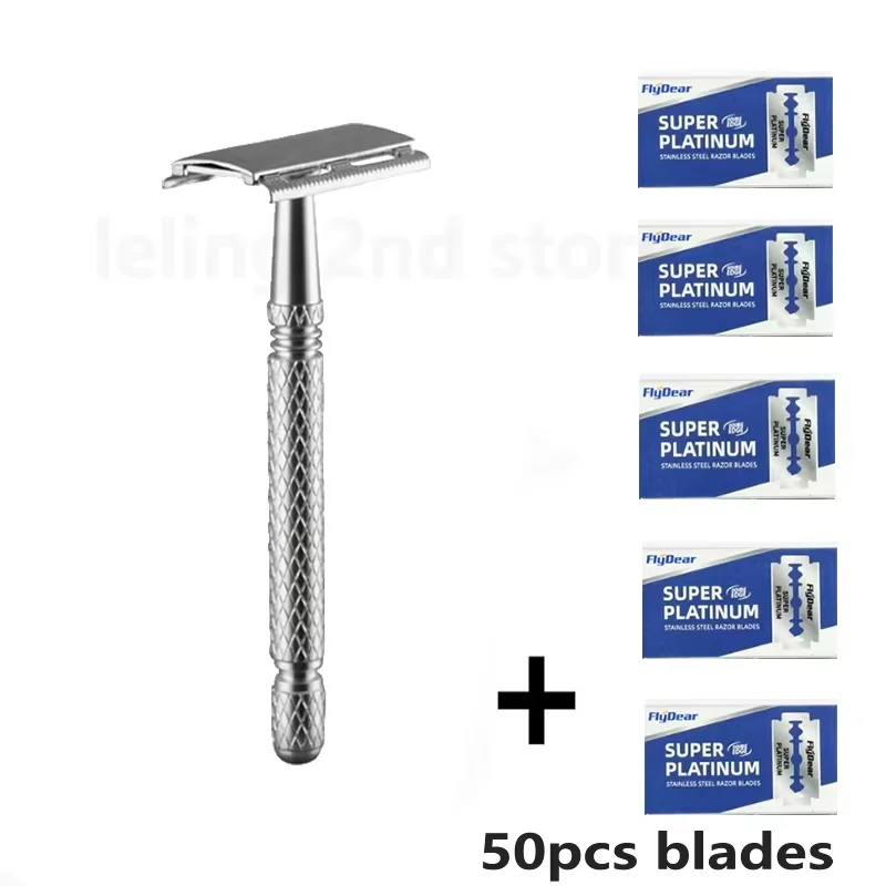 Barber Men's Metal Safety Razor Sharpness Shaver Classic Styling Quick Replacement Blade Safe Shaving Beard With Blade Wholesale