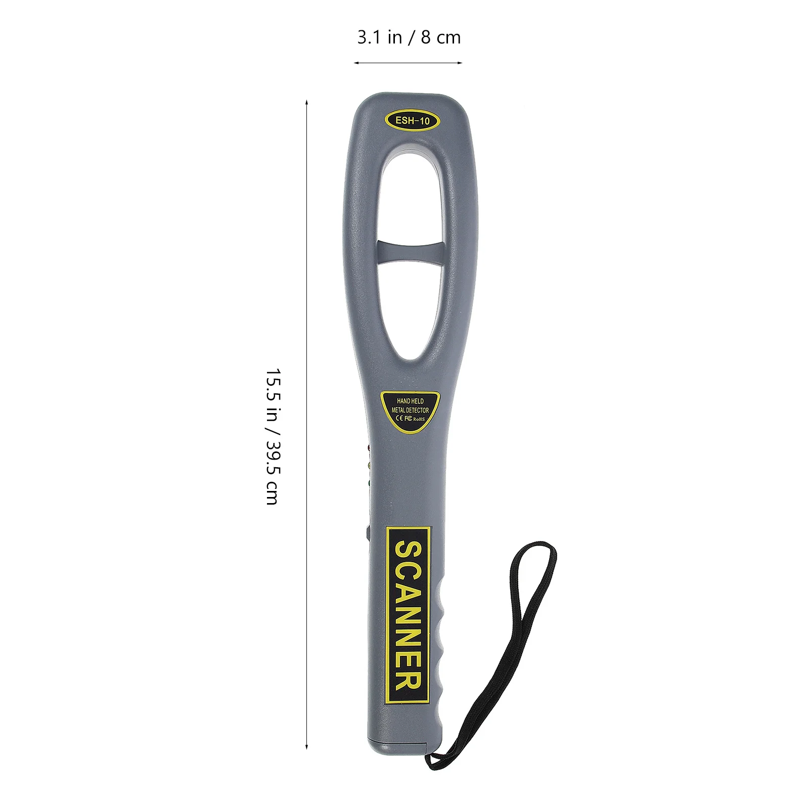 Ręczny wykrywacz metali, wytrzymały, o wysokiej czułości, do kontroli bezpieczeństwa z wskaźnikiem wykrycia.