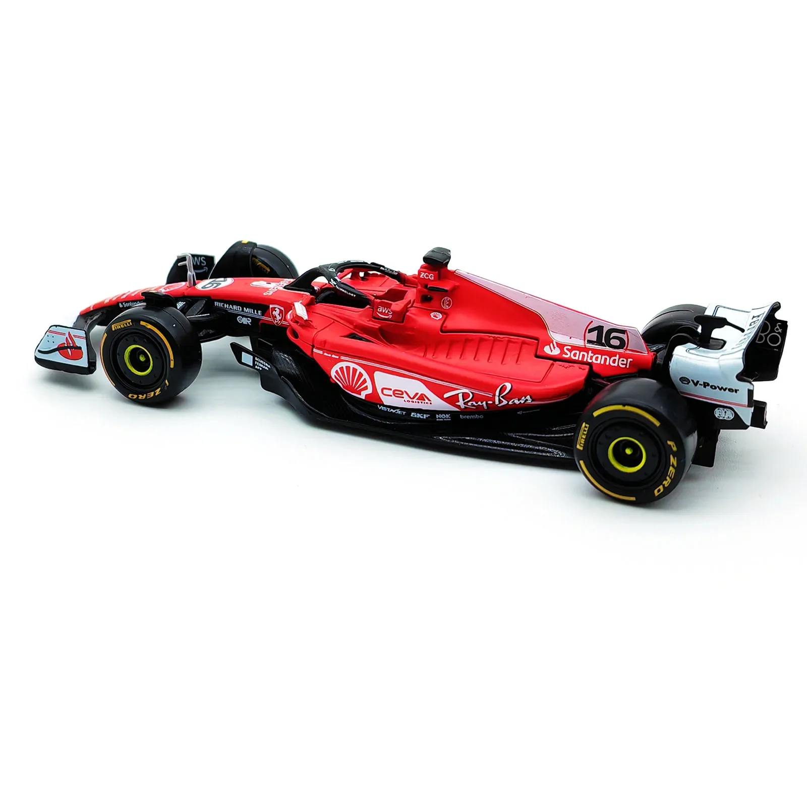 Bburago 1/43 Ferrari Sf-23 Las Vegas Livery Dustcover 16# Leclerc Formula 1 Car Model Acrylic Box Alloy Car Collection Toy Gifts