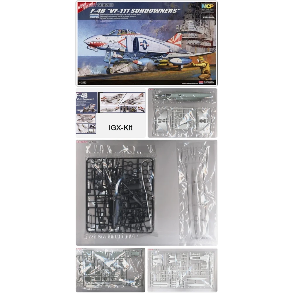 

Академи 12232, масштаб 1/48, военный истребитель ВМС США F-4B Phantom VF-111 The Sundowners, пластиковая модель для сборки, подарок