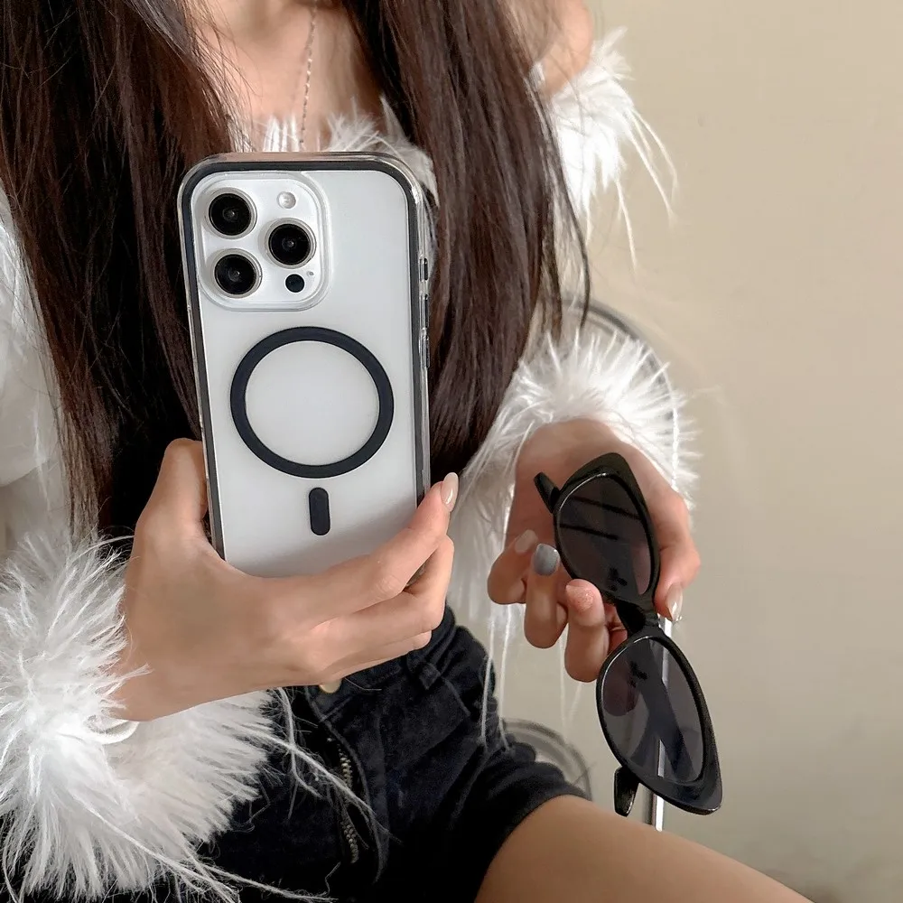 2025 iPhone Case Magnetic&Anti-Fingerprint Frosted Clear Candy Color for iPhone 11 12 13 14 15 16 Series image 2