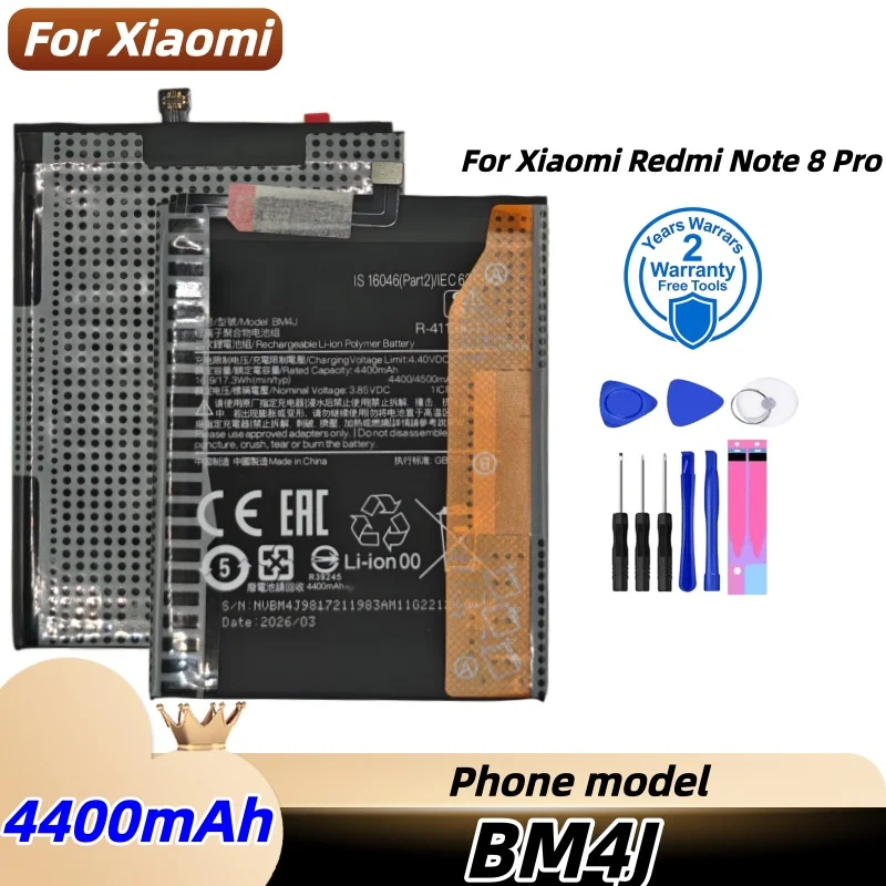 

BM4J Battery 4500mAh For Xiaomi Redmi Note 8 Pro Batteries High Quanlity+Free Tools