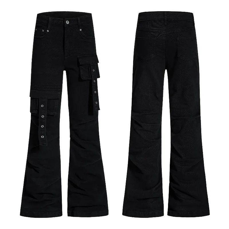 OR FL American Streetwear Brand High Street Micro 97 Cotton Women Cargo Trousers Multiple Pockets Fold Tight Look Taller Slacks