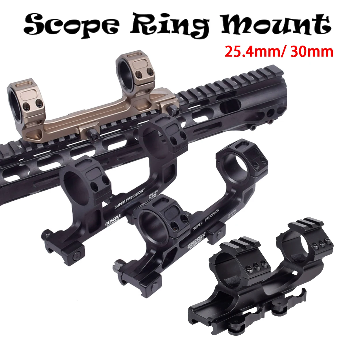 

Tactical Scope Ring Mount QD 25.4mm 30mm One Piece Scope Mount 1"/30mm Dual Rings Hunting Accessories 20mm Picatinny Rail