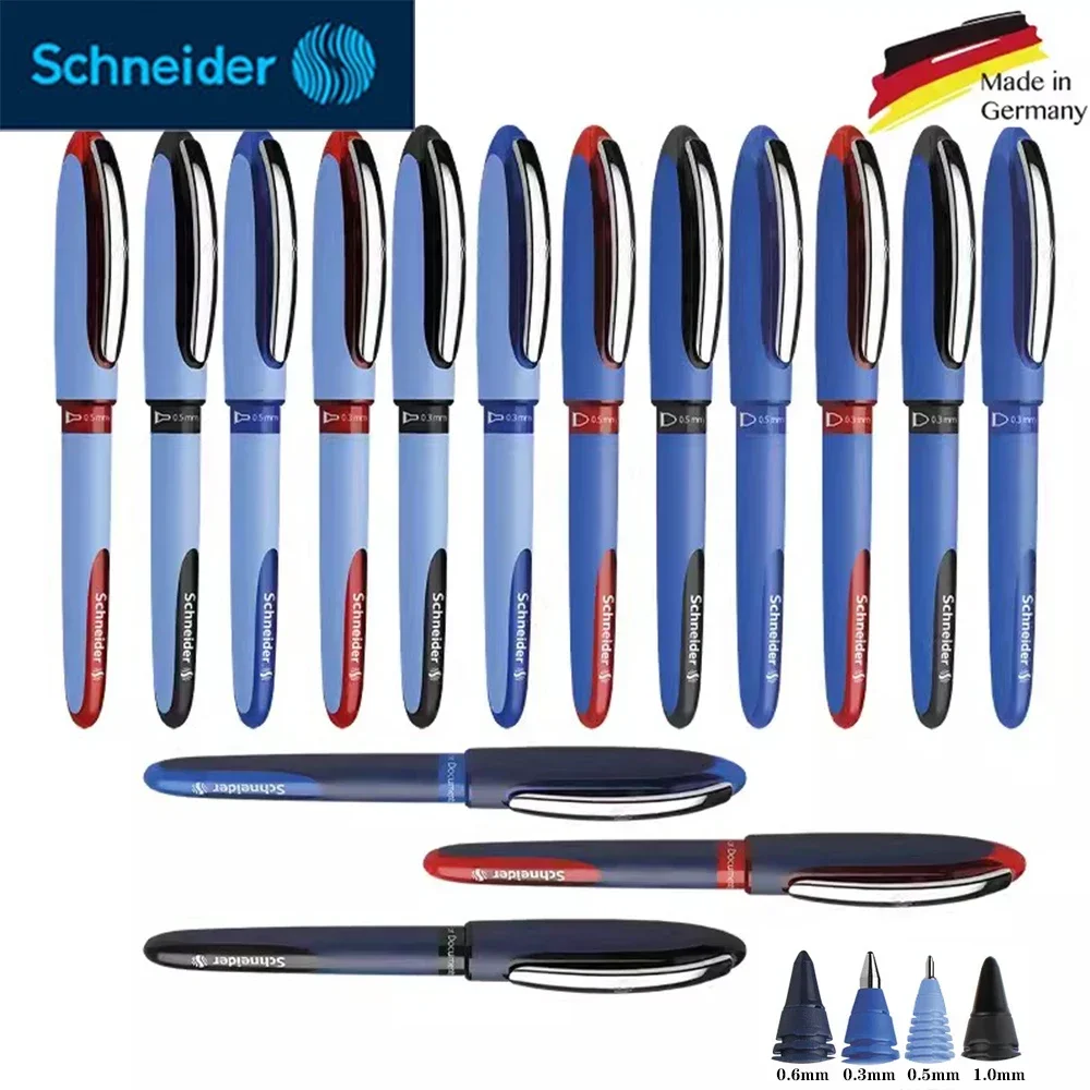 5PCS Germany Schneider ONE Rollerball Pen Waterproof Straight Liquid Signature Gel Pen Needle Tip Jewel Bullet Office Stationery