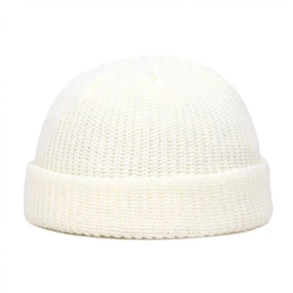Unisex Winter Beanie Hat Knitted Brimless Docker Cap Soft Warm Fisherman Hat Trendy Hip Hop Sailor Cap Streetwear Fashion