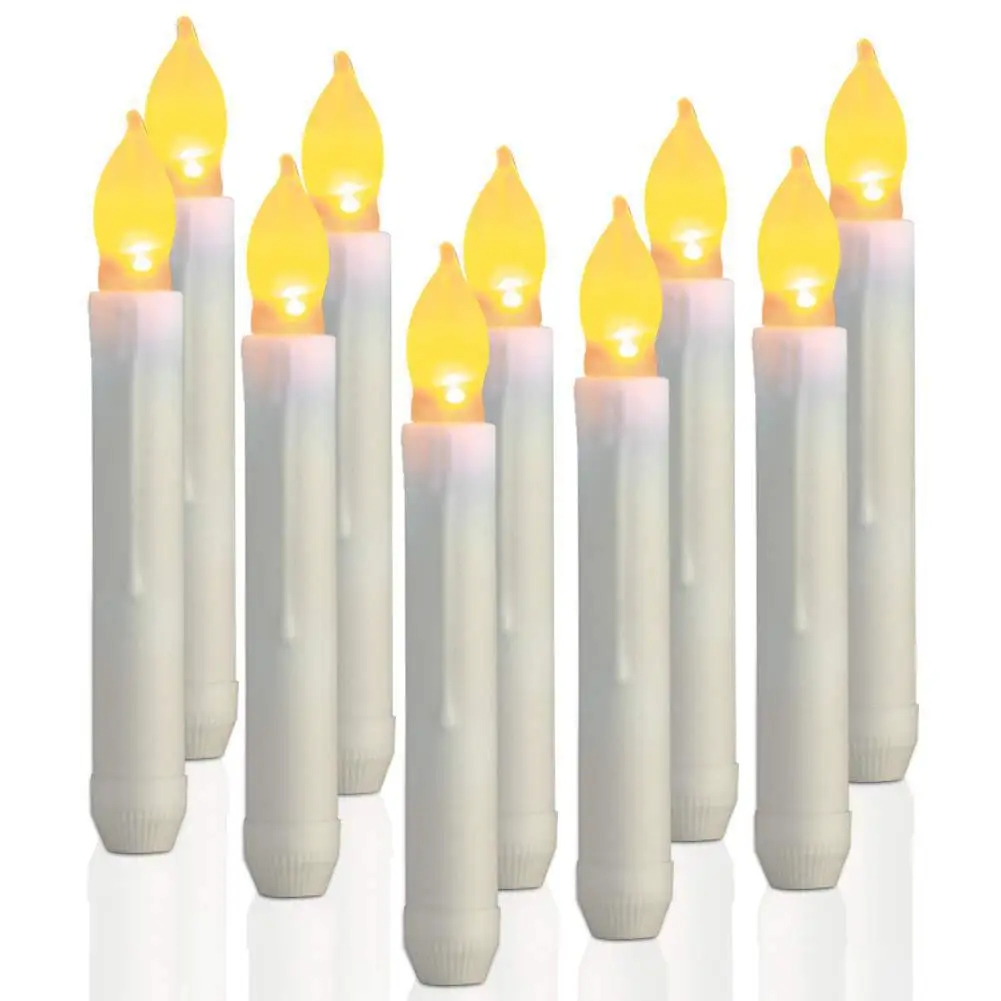 Flameless LED Candle Extensive Use 12 Pc Plastic Strip Lamp Head Flame Flicker Christmas Candles Wedding Birthday Decoration