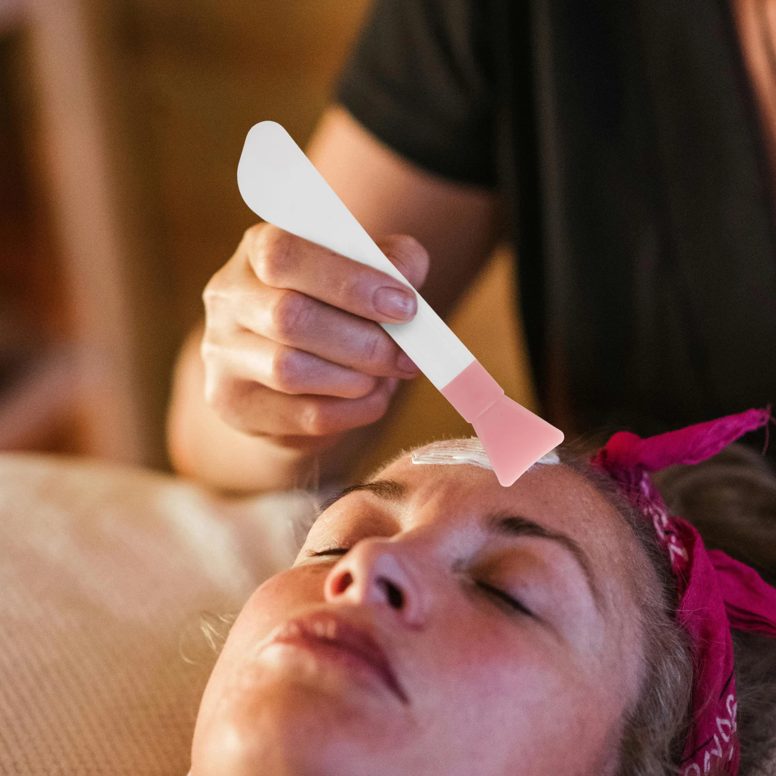 Cepillo de silicona para mascarilla facial, espátula de doble cabeza, aplicación de máscara de arcilla, herramienta de belleza de gelatina suave, aplicador de cuidado de la piel, accesorios de maquillaje