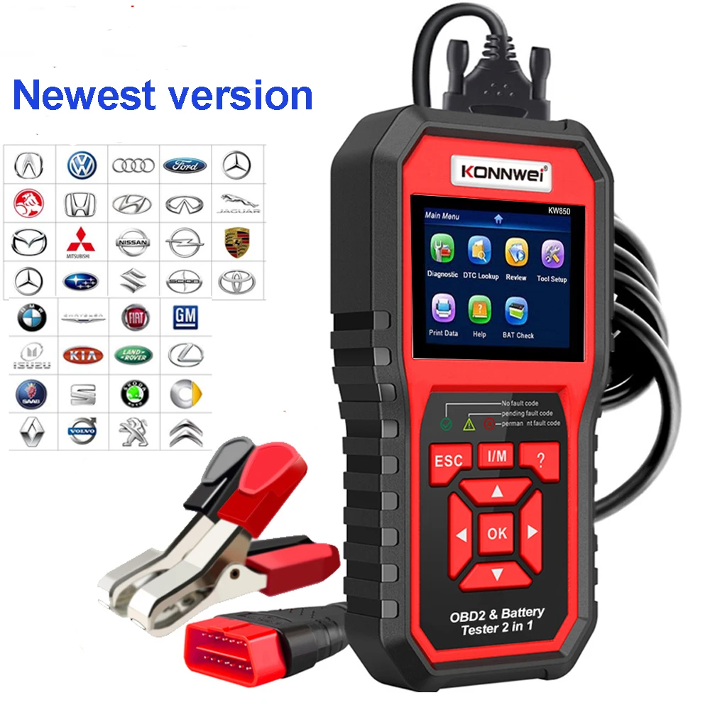 

Профессиональный сканер OBD2, тестер автомобильного аккумулятора KW870, автомобильный сканер, диагностический инструмент, считыватель кодов OBD для всех автомобилей после 1996 года