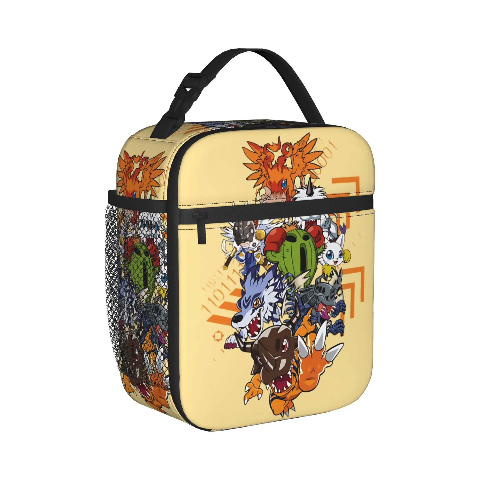 digimon adventure champion level Insulated Lunch Bags Thermal Bag Meal Container  Leakproof Tote Lunch Box Food Storage Bags