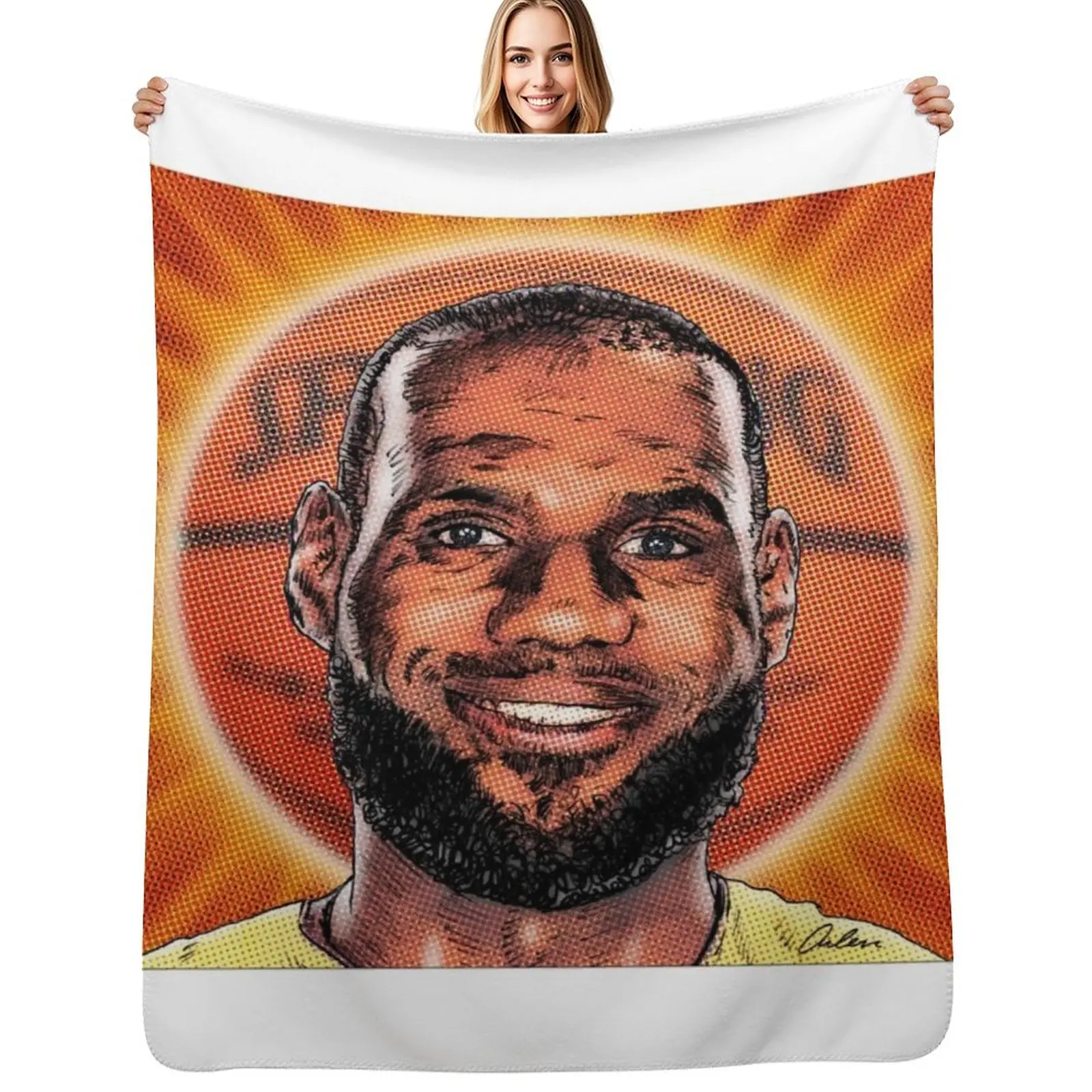 

BASKETBALL King Throw Blanket Faux Fur Soft Warm Blanket for Bed
