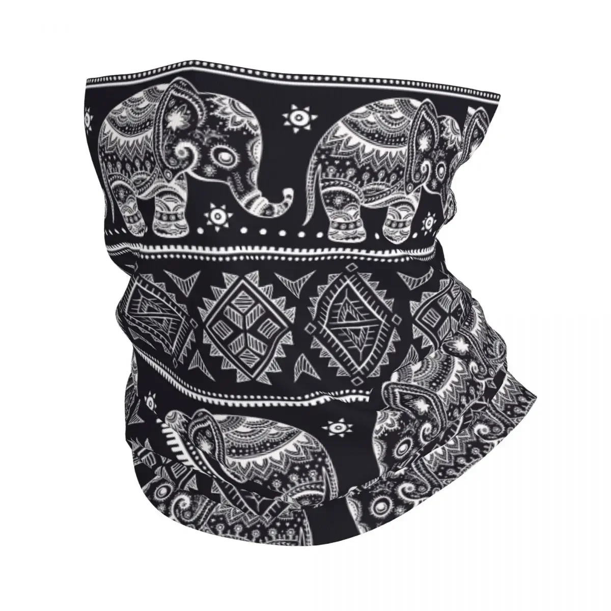 Elephant Animal Retor Bandana Neck Gaiter Balaclavas Face Mask Scarf Multi-use Headwear Outdoor Sports for Men Women Washable