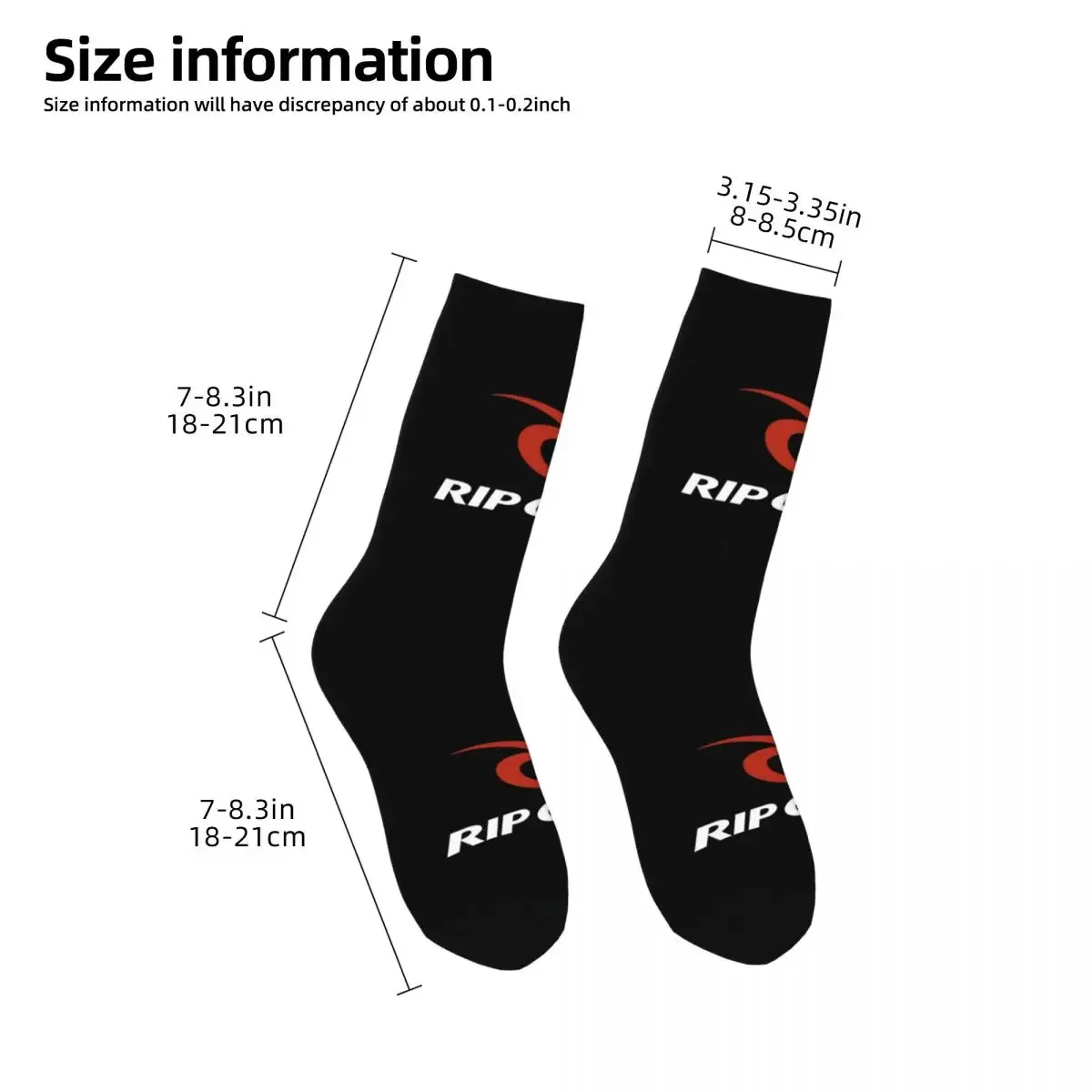 Rip Curl Logo Socken Harajuku hochwertige Strümpfe ganzjährig lange Socken Zubehör für Männer Frau Weihnachts geschenke