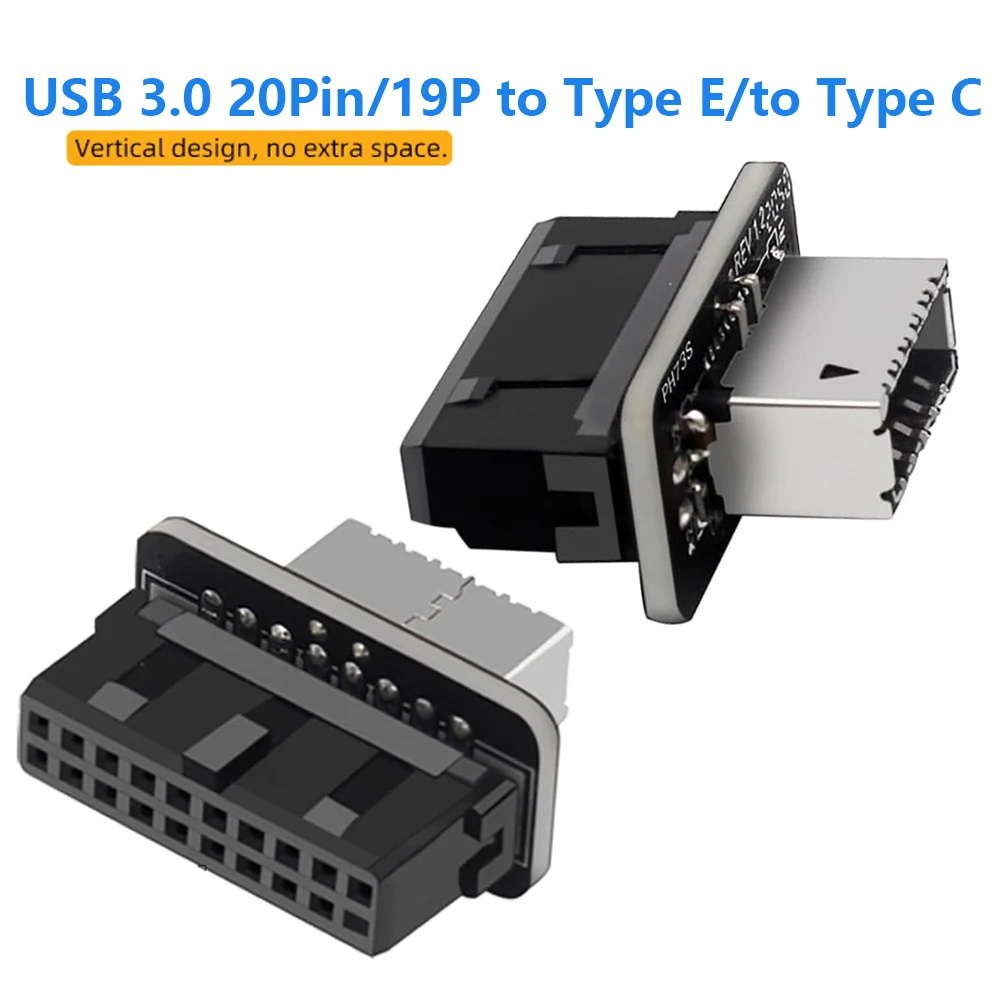 USB 3.0 20Pin/19P Internal Header to Type E Adapter Connector USB 3.1 20 Pin Converter for Type C Front Panel Motherboard