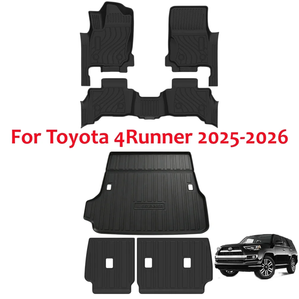 Für Toyota 4Runner Fußmatten 2025 2026 5 Sitze (ohne Hybrid) Kofferraummatte Sitzrücken Allwettermatten TPE Autofußmatten Teppiche LHD – Detail 1