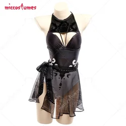 Haikyuu Cosplay Costume Woman Two Piece Bikini Anime Swimsuit Set Halter Neck Anime Swimwear Bathing Suit