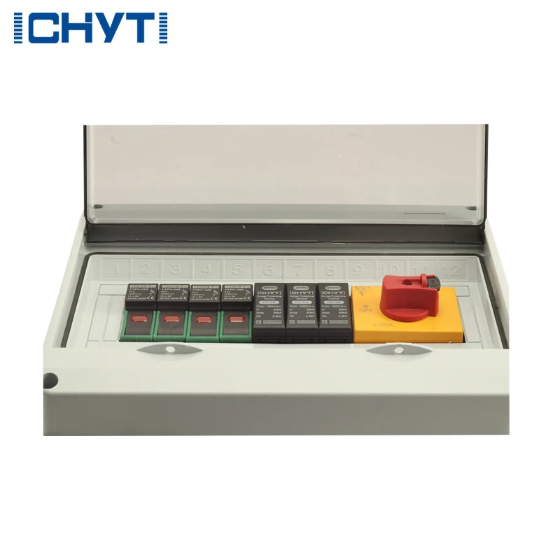 Waterproof Outdoor Surface Mounted 2-in-1-out 1000V IP65 Solar PV Surge Lightning Protection DC Distribution Box Combiner Box