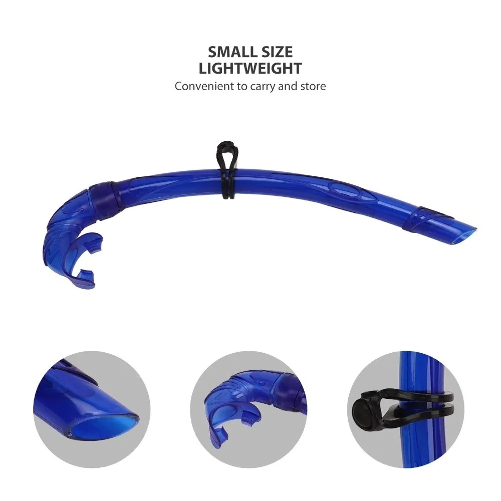 Soft Silicone Diving Snorkel Portable Arc-Bite Swimming Snorkel Comfortable Anti-Drop Snorkeling Snorkel Diving Equipment