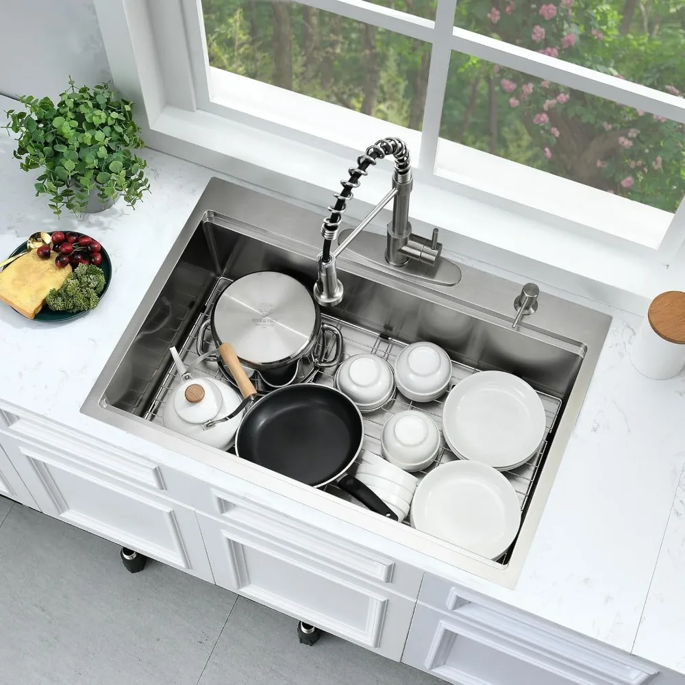 ボカイヤ製 ステンレス鋼33 シングルボウル ドロップイン キッチンシンク