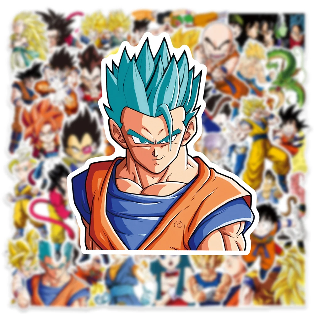 10/30/50pcs Dragon Ball Anime Stickers for Kids Graffiti Helmet Skateboard Laptop Waterproof Cool Kids Cartoon DIY Sticker Toys