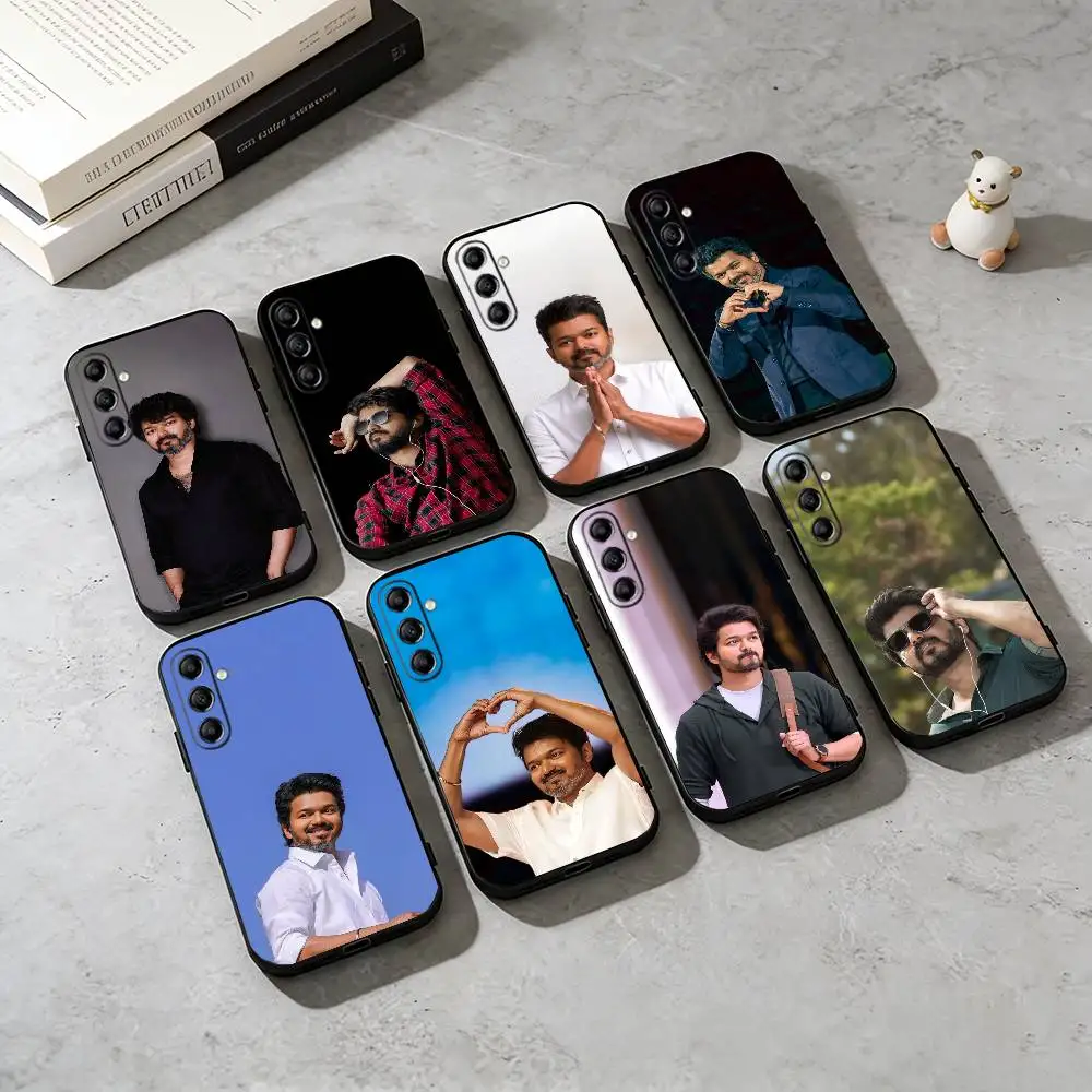 

Actor T-ThalaPathy V-Vijay Phone Case Black Silicone Soft For Samsung Galaxy A73,A72,A71,A70,A53,A52,A51