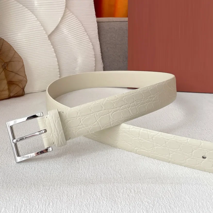 Casual cowhide needle buckle belt Minimalistic style 3.5 Floral leather top layer accessory belt with all suit belts
