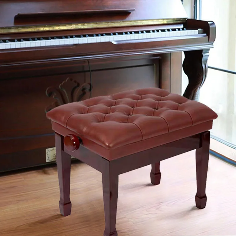Piano Bench Adjustable Height, Single Person Stool, Solid Wood, Dressing Stool, Elegant Design, Comfortable Seat, Home Furniture
