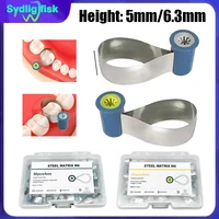 50 Uds nuevas bandas de matriz Dental altura 5mm bandas de matriz de forma anatómica contorneadas de doble cara tipo perilla matriz de acero inoxidable