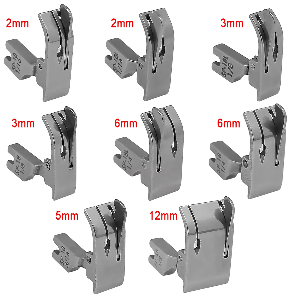 Steel Left / Right Edge Guide Presser Foot #SP-18 1/2 1/4 3/16 1/8 1/16 For Single Needle Industrial Sewing Machine Accessories