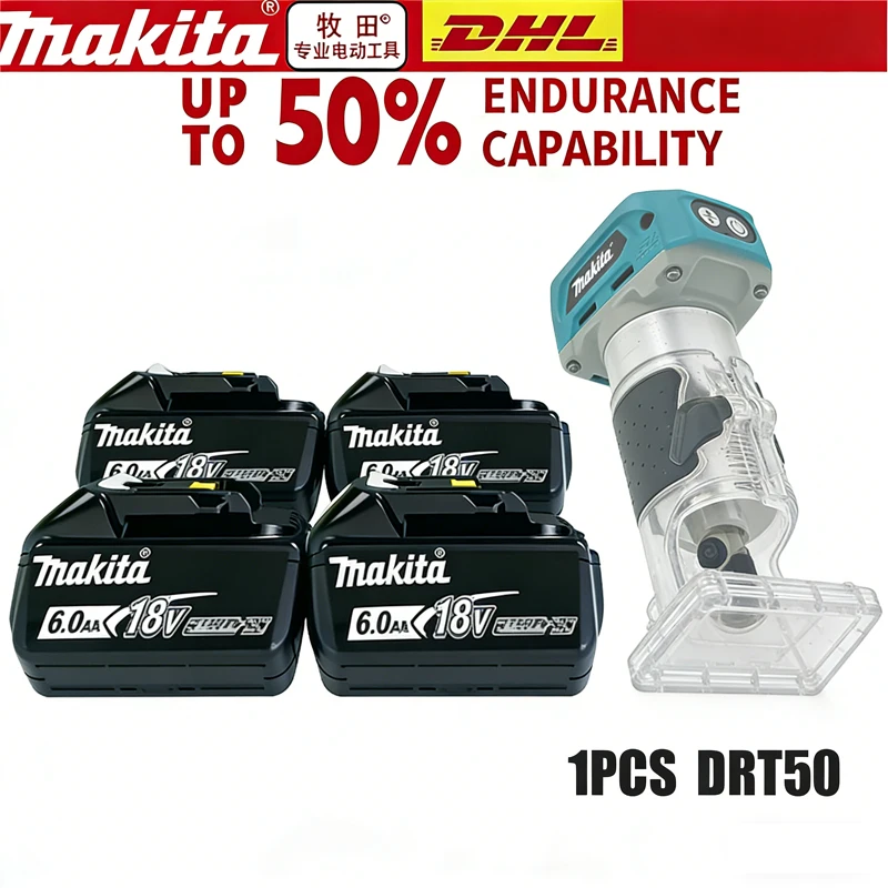 

Battery Makita DRT50 18V LXT Cordless Trimmer, Brushless Motor, Professional Rechargeable Slotting and Milling Tool,Edge trimmer