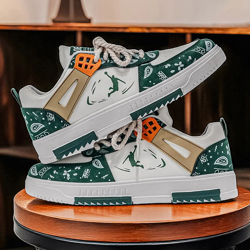 Novidade: Tênis Masculino Casual com Cadarço e Design Colorblock Moderno para Caminhada